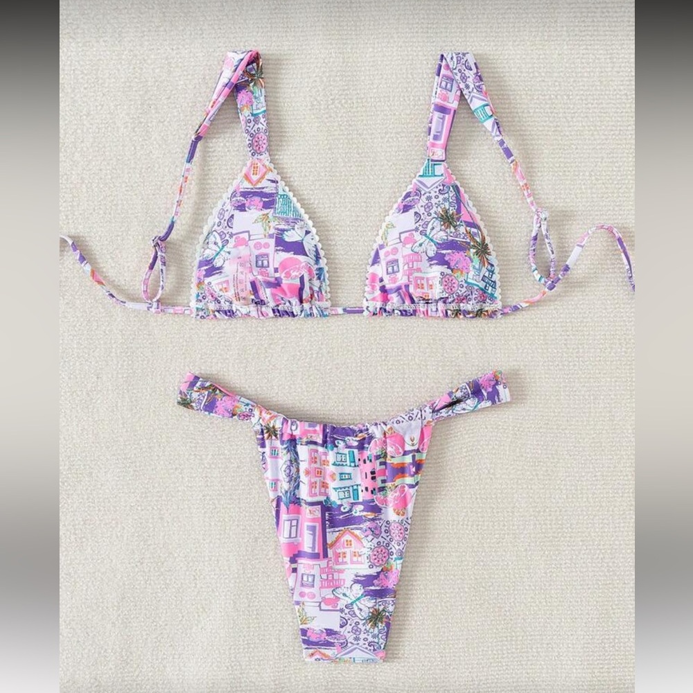 Colorful Patterned Bikini Set - Picture 2 of 2